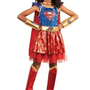 DC Comics Supergirl Costume Gently Worn Once Medium (sizes 8 to 10) Beautiful!